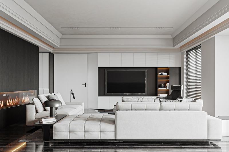 簡約大氣的90平現(xiàn)代裝修效果圖