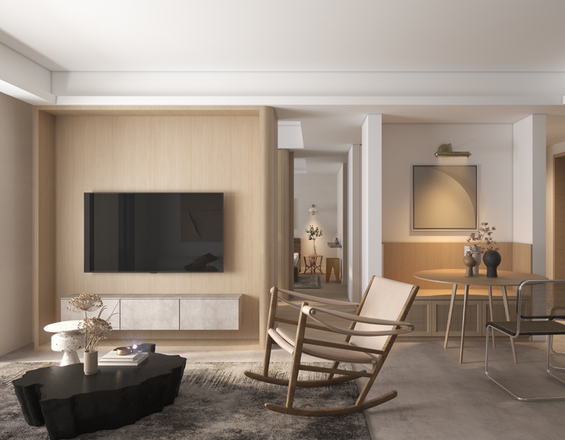 原木風(fēng)小資情調(diào)套二簡約裝修效果圖